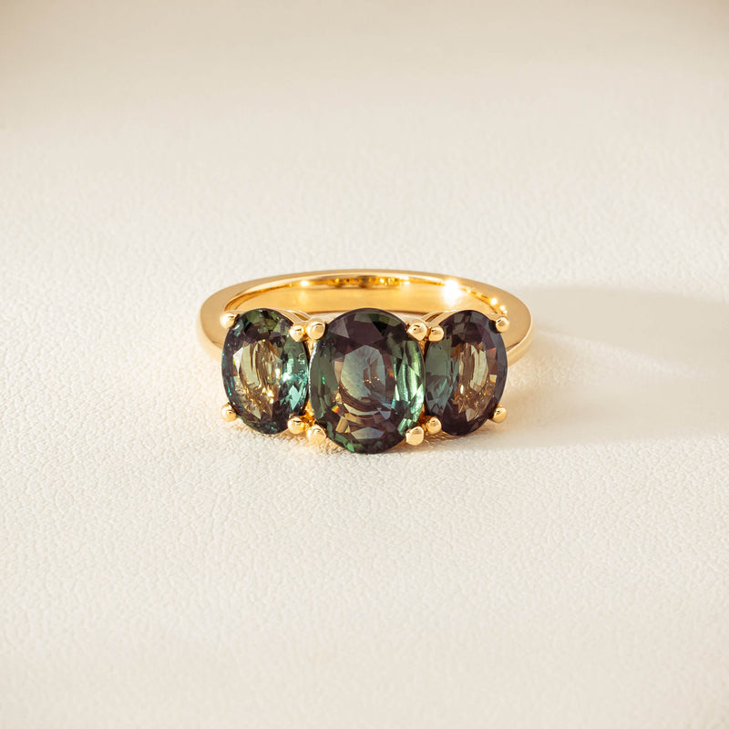 18ct Yellow Gold 4.47ct Green Sapphire Odyssey Ring - Ring - Walker & Hall
