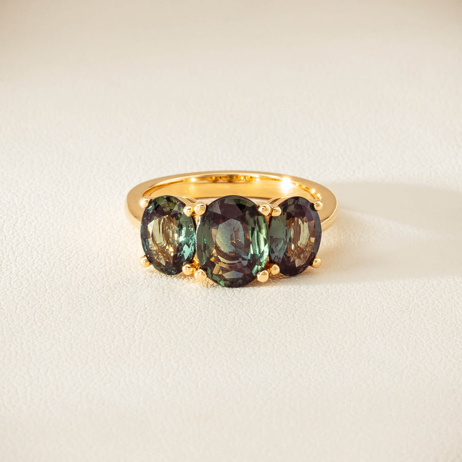18ct Yellow Gold 4.47ct Green Sapphire Odyssey Ring - Ring - Walker & Hall
