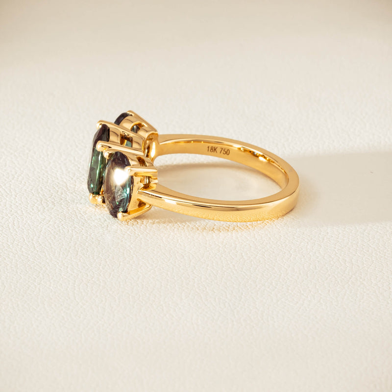 18ct Yellow Gold 4.47ct Green Sapphire Odyssey Ring - Ring - Walker & Hall