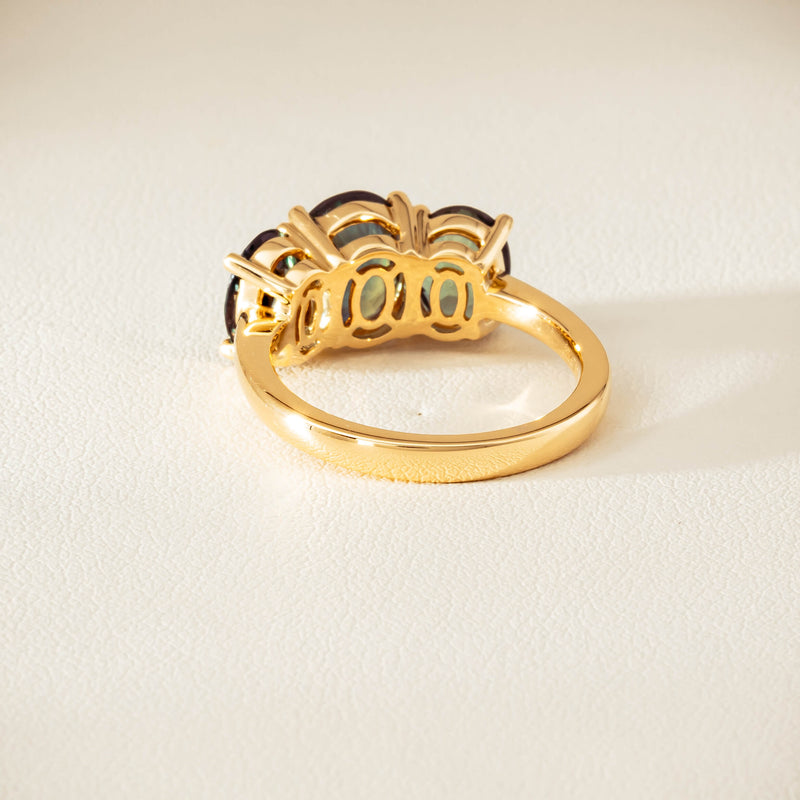 18ct Yellow Gold 4.47ct Green Sapphire Odyssey Ring - Ring - Walker & Hall