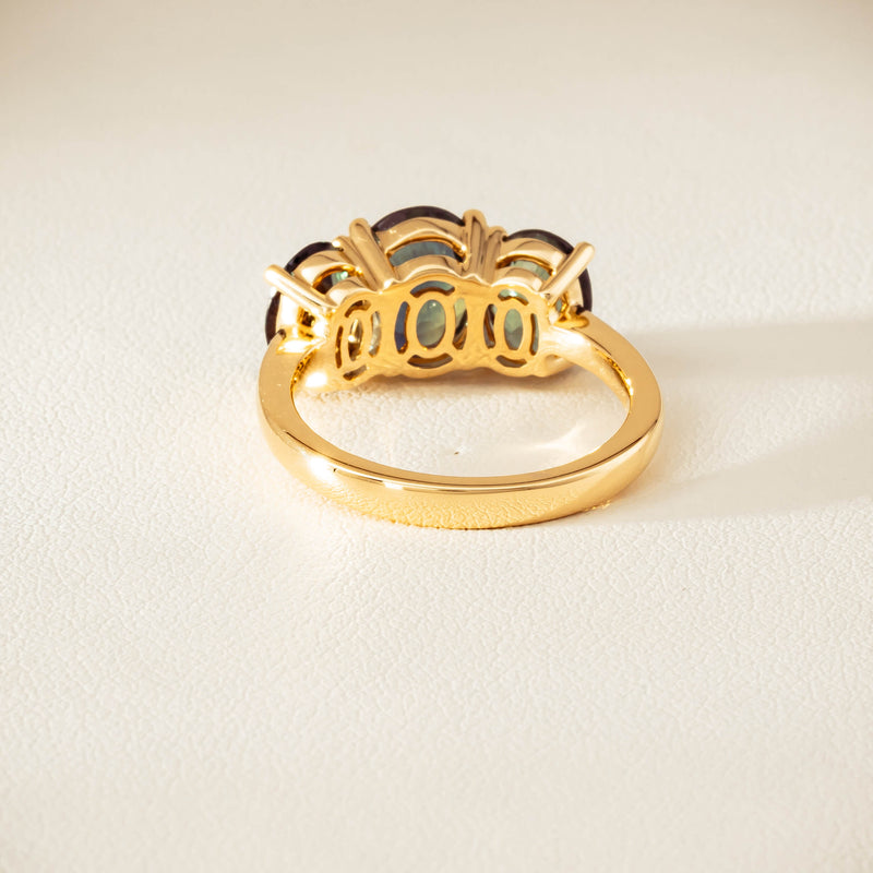 18ct Yellow Gold 4.47ct Green Sapphire Odyssey Ring - Ring - Walker & Hall