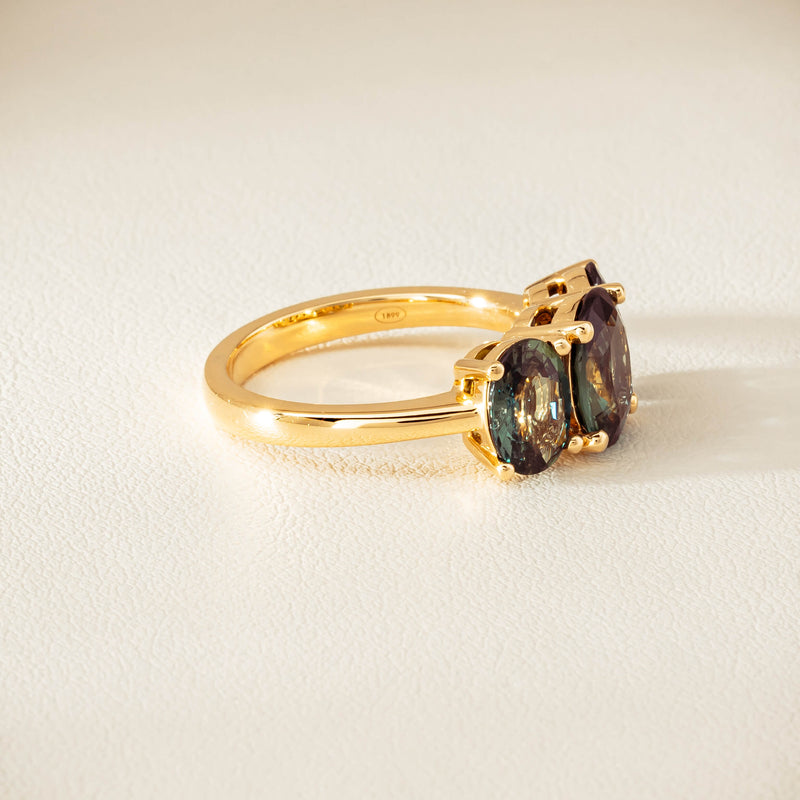 18ct Yellow Gold 4.47ct Green Sapphire Odyssey Ring - Ring - Walker & Hall