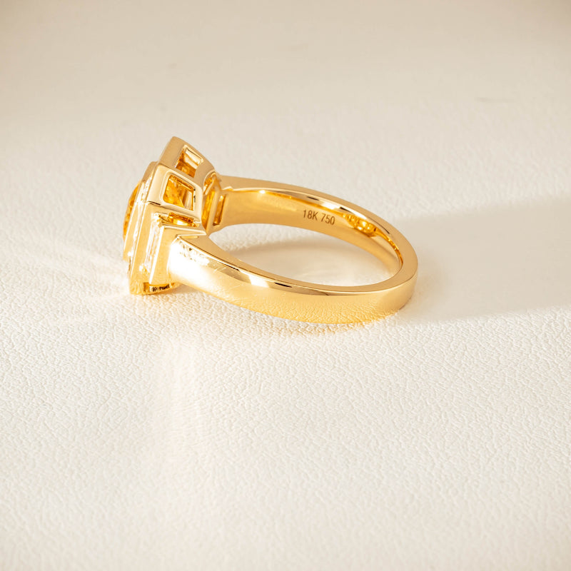 18ct Yellow Gold 2.07ct Yellow Sapphire & Diamond Magritte Ring - Ring - Walker & Hall