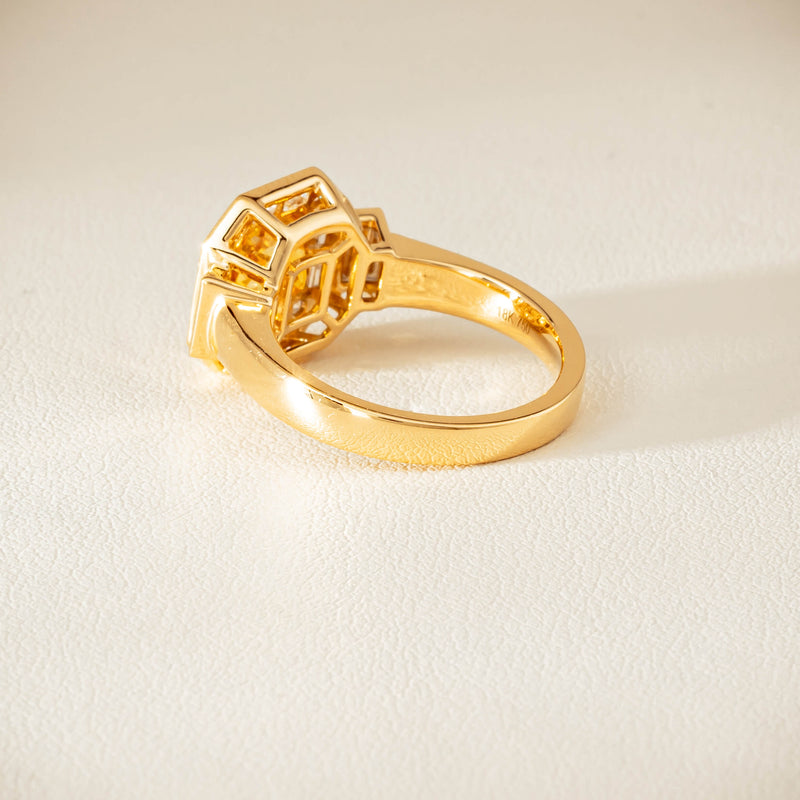 18ct Yellow Gold 2.07ct Yellow Sapphire & Diamond Magritte Ring - Ring - Walker & Hall