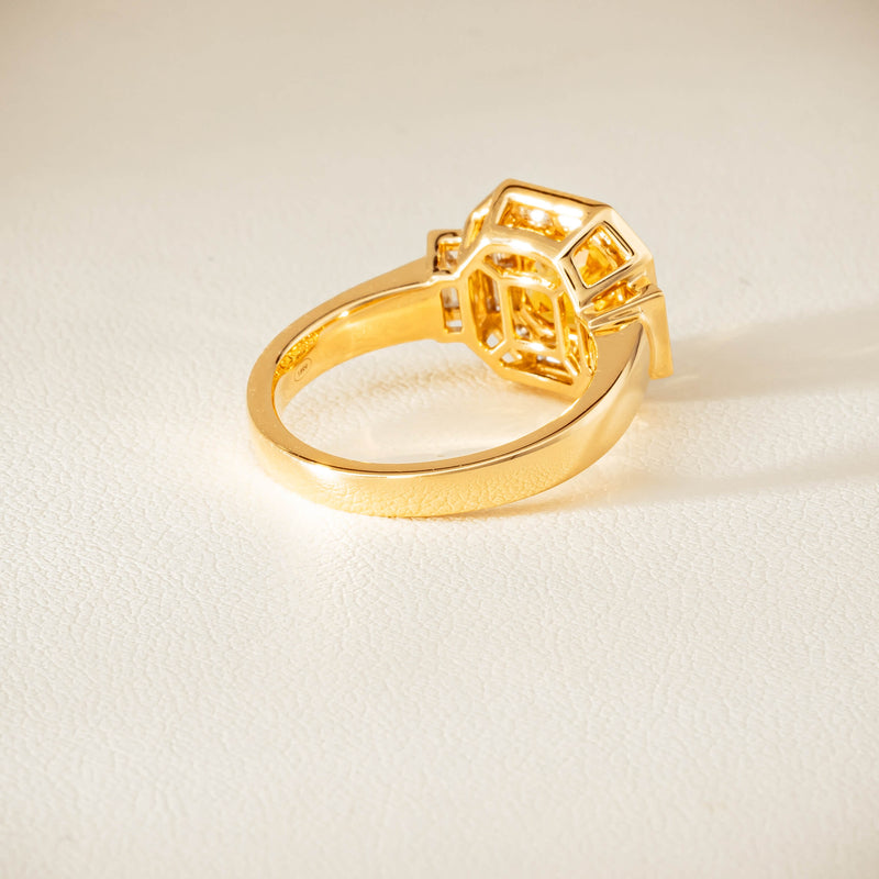 18ct Yellow Gold 2.07ct Yellow Sapphire & Diamond Magritte Ring - Ring - Walker & Hall