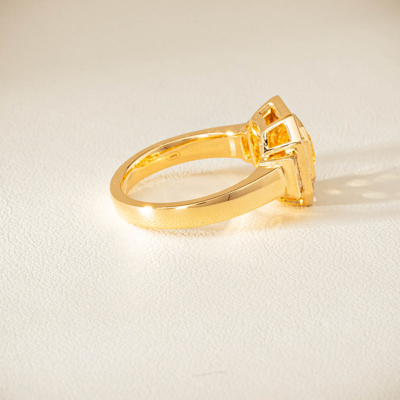 18ct Yellow Gold 2.07ct Yellow Sapphire & Diamond Magritte Ring - Ring - Walker & Hall