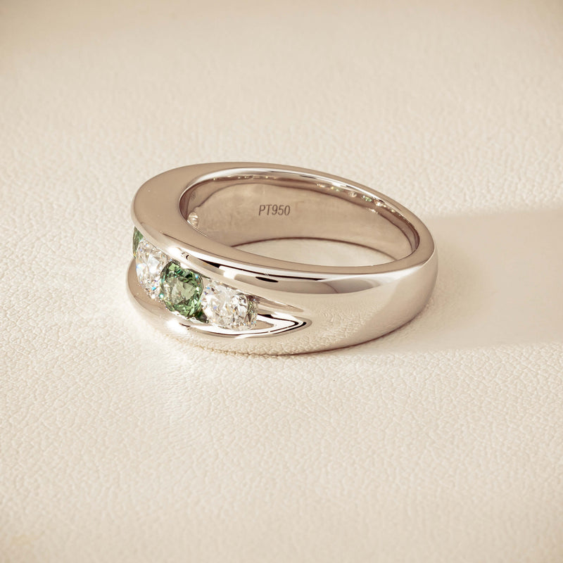Platinum Green Sapphire & Diamond Eugenie Ring - Ring - Walker & Hall