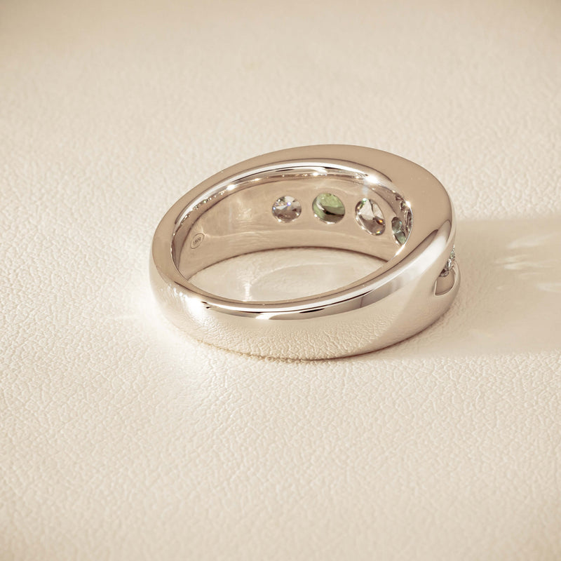 Platinum Green Sapphire & Diamond Eugenie Ring - Ring - Walker & Hall