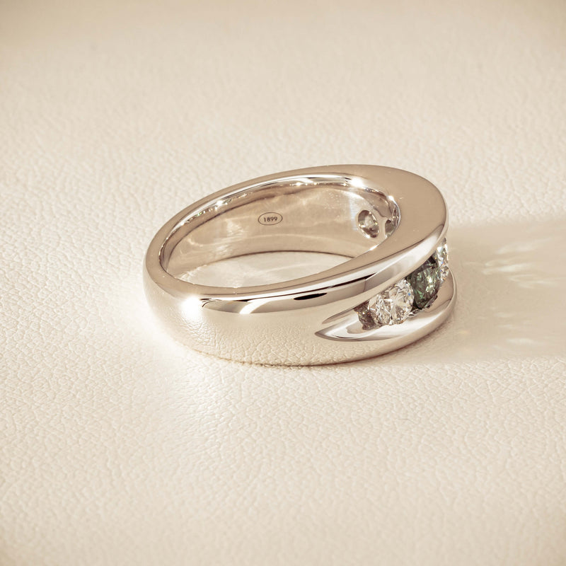 Platinum Green Sapphire & Diamond Eugenie Ring - Ring - Walker & Hall