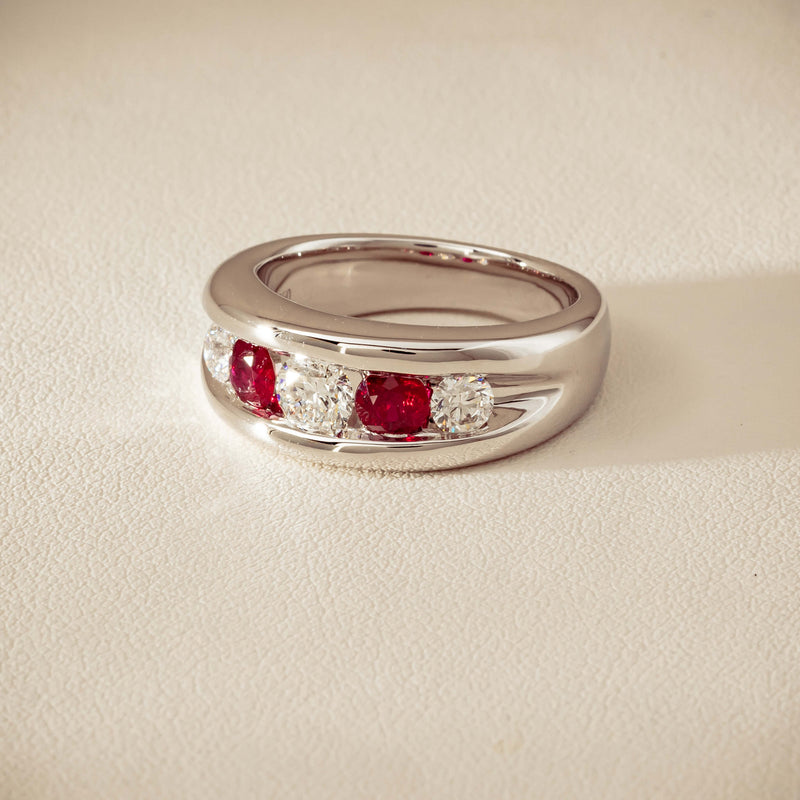 Platinum Ruby & Diamond Eugenie Ring - Ring - Walker & Hall