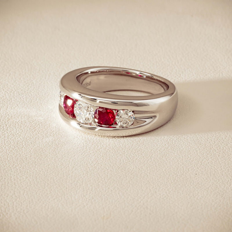 Platinum Ruby & Diamond Eugenie Ring - Ring - Walker & Hall