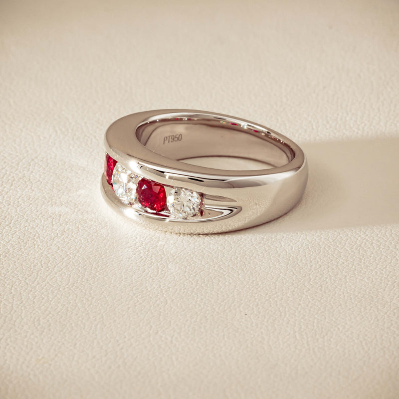 Platinum Ruby & Diamond Eugenie Ring - Ring - Walker & Hall