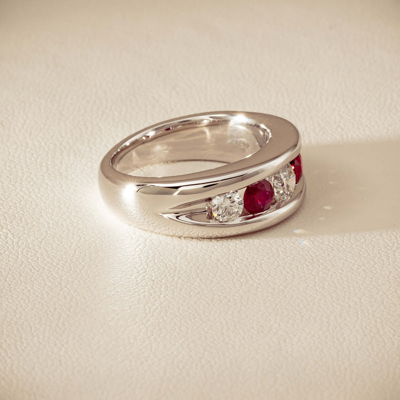 Platinum Ruby & Diamond Eugenie Ring - Ring - Walker & Hall