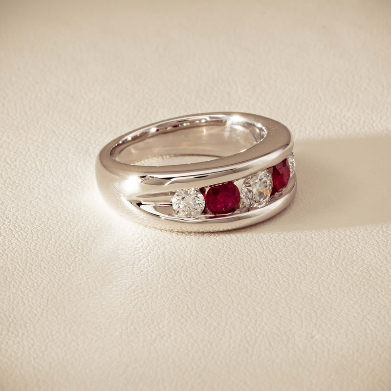 Platinum Ruby & Diamond Eugenie Ring - Ring - Walker & Hall