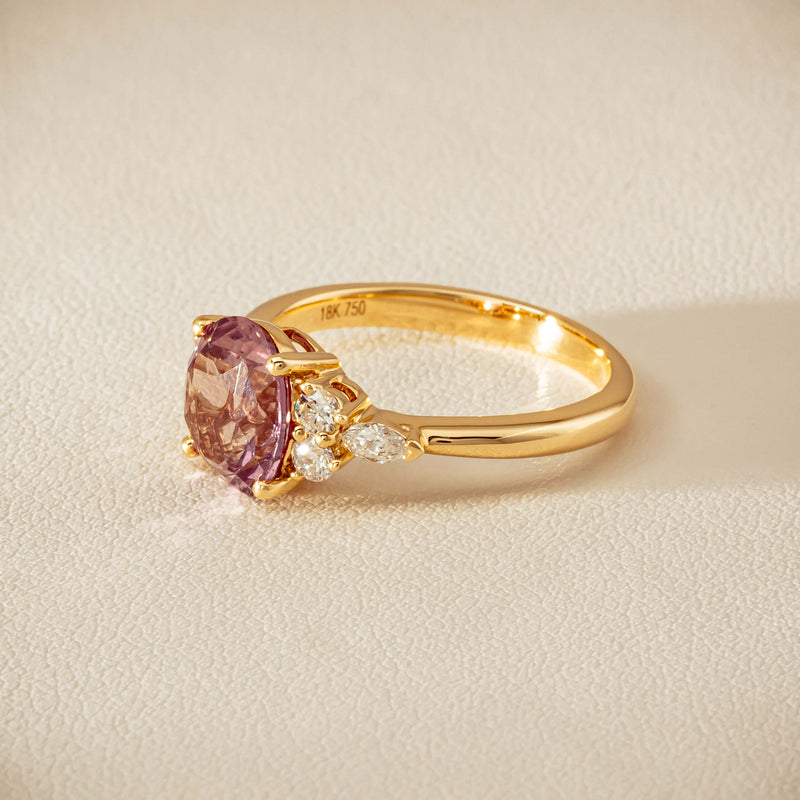 18ct Yellow Gold 2.49ct Padparadscha Sapphire Oriana Ring - Ring - Walker & Hall