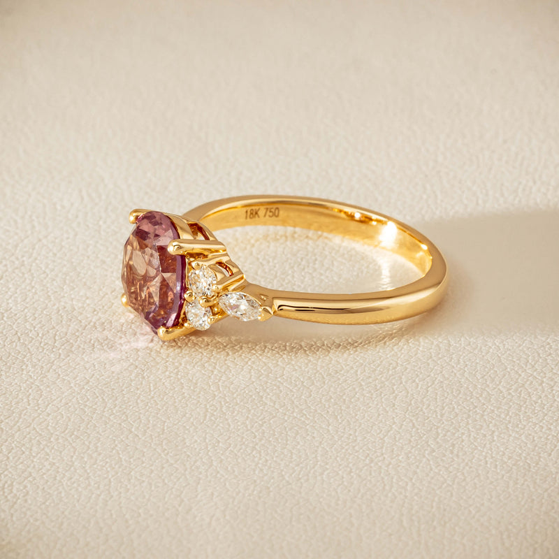 18ct Yellow Gold 2.49ct Padparadscha Sapphire Oriana Ring - Ring - Walker & Hall