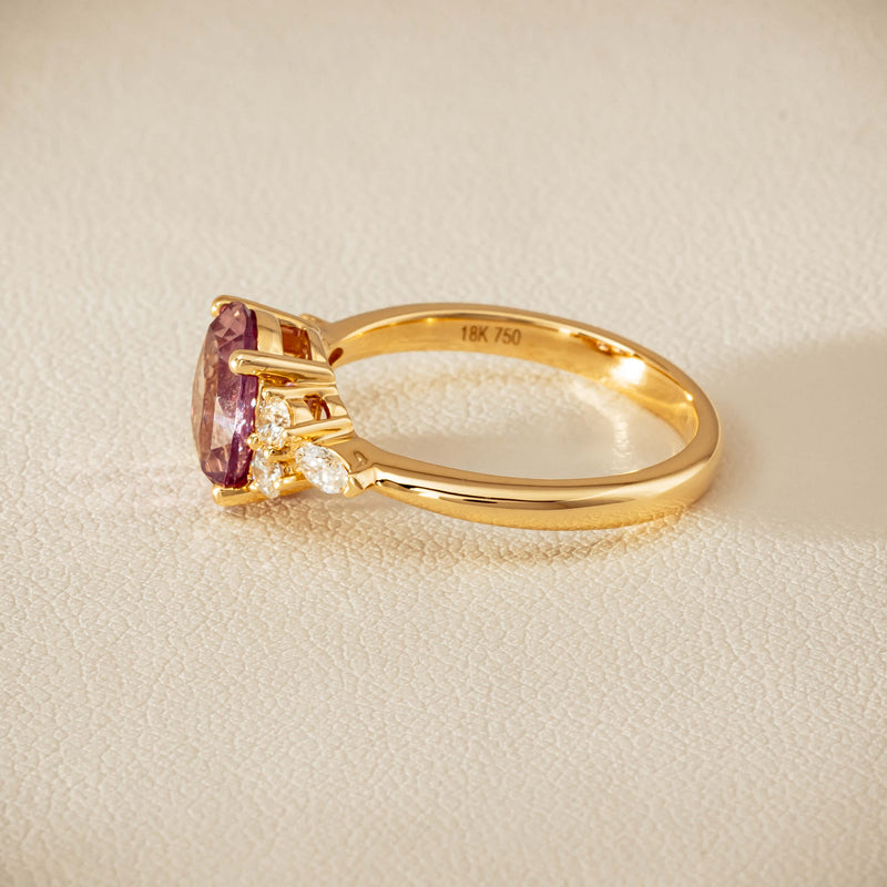 18ct Yellow Gold 2.49ct Padparadscha Sapphire Oriana Ring - Ring - Walker & Hall