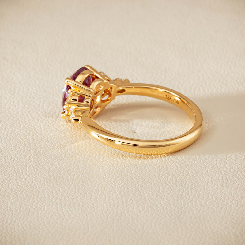18ct Yellow Gold 2.49ct Padparadscha Sapphire Oriana Ring - Ring - Walker & Hall