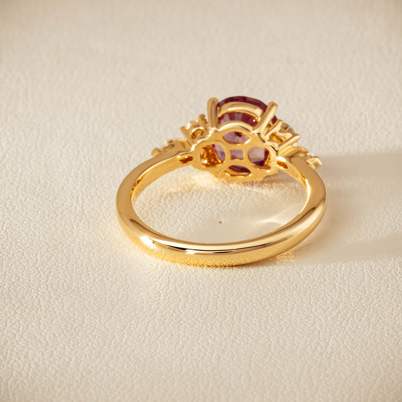 18ct Yellow Gold 2.49ct Padparadscha Sapphire Oriana Ring - Ring - Walker & Hall