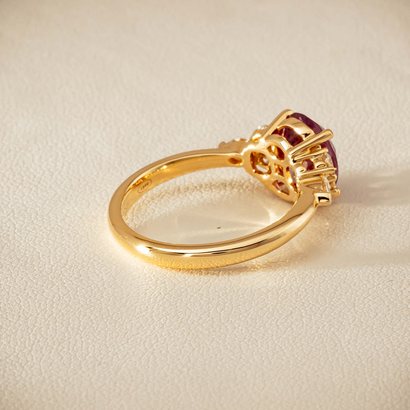18ct Yellow Gold 2.49ct Padparadscha Sapphire Oriana Ring - Ring - Walker & Hall