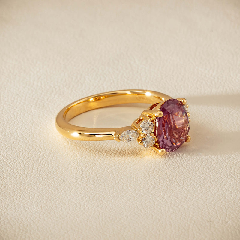 18ct Yellow Gold 2.49ct Padparadscha Sapphire Oriana Ring - Ring - Walker & Hall