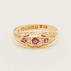 Vintage 18ct Rose Gold Synthetic Ruby & Diamond Ring