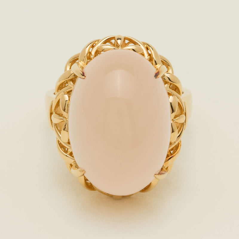 Deja Vu 18ct Yellow Gold Rose Quartz Cocktail Ring