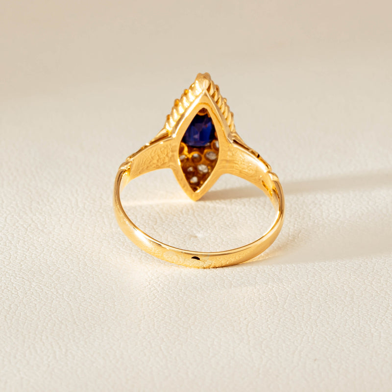 Deja Vu 18ct Yellow Gold .50ct Sapphire Marquise Ring - Ring - Walker & Hall
