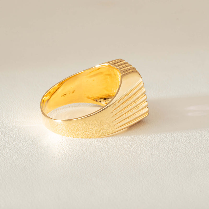 Deja Vu 18ct Yellow Gold Pink Sapphire Diamond Signet Ring - Ring - Walker & Hall