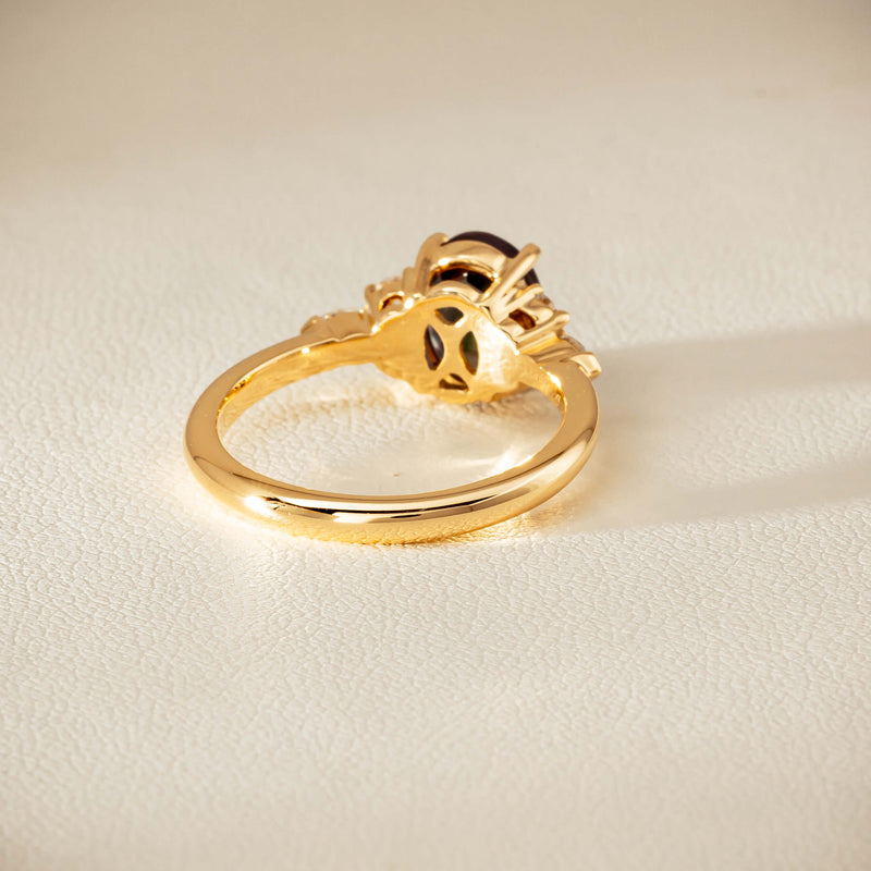 18ct Yellow Gold 2.20ct Green Sapphire & Diamond Oriana Ring