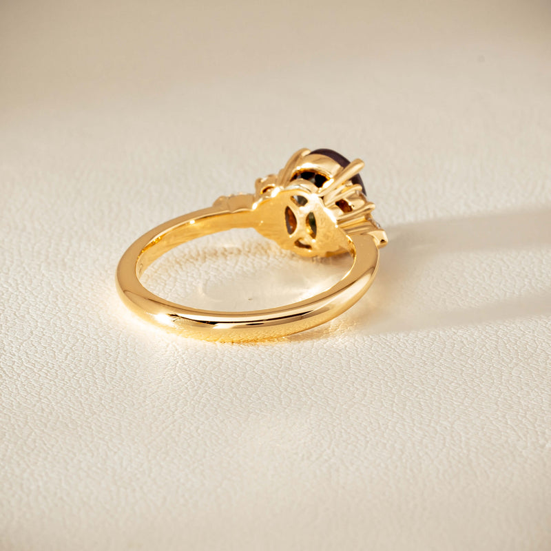 18ct Yellow Gold 2.20ct Green Sapphire & Diamond Oriana Ring