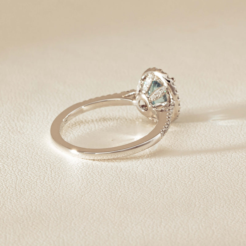 18ct White Gold 1.15ct Aquamarine & Diamond Sierra Ring - Ring - Walker & Hall