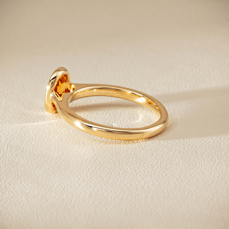9ct Yellow Gold Yellow Tourmaline Rubover Set Ring - Ring - Walker & Hall