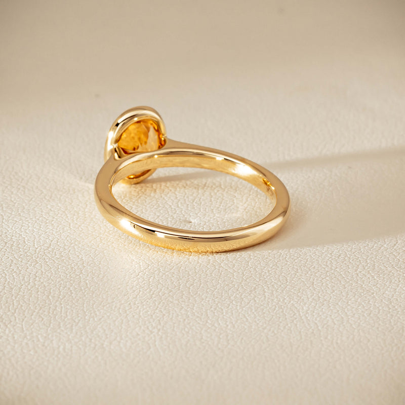 9ct Yellow Gold Yellow Tourmaline Rubover Set Ring - Ring - Walker & Hall