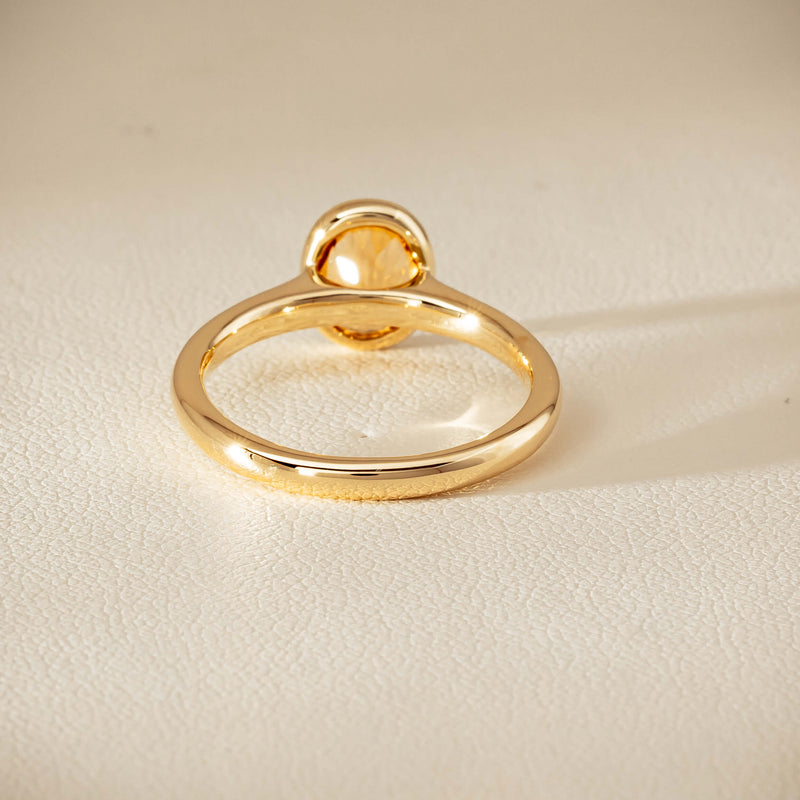 9ct Yellow Gold Yellow Tourmaline Rubover Set Ring - Ring - Walker & Hall