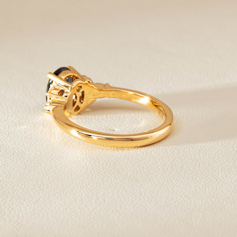 18ct Yellow Gold 1.66ct Teal Sapphire & Diamond Oriana Ring - Ring - Walker & Hall