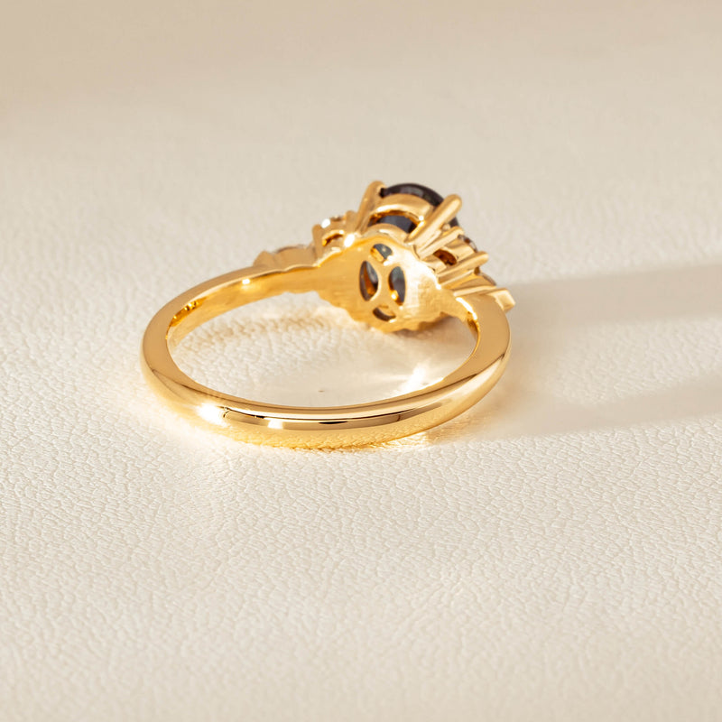 18ct Yellow Gold 1.66ct Teal Sapphire & Diamond Oriana Ring - Ring - Walker & Hall