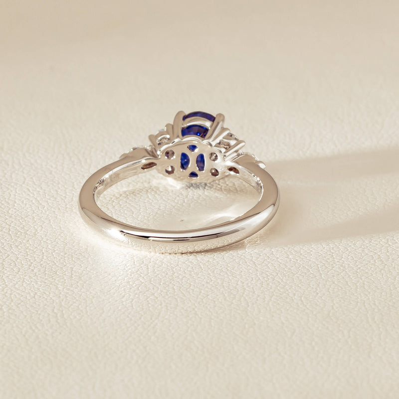 18ct White Gold 2.10ct Sapphire & Diamond Oriana Ring - Ring - Walker & Hall