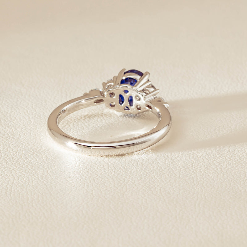 18ct White Gold 2.10ct Sapphire & Diamond Oriana Ring - Ring - Walker & Hall