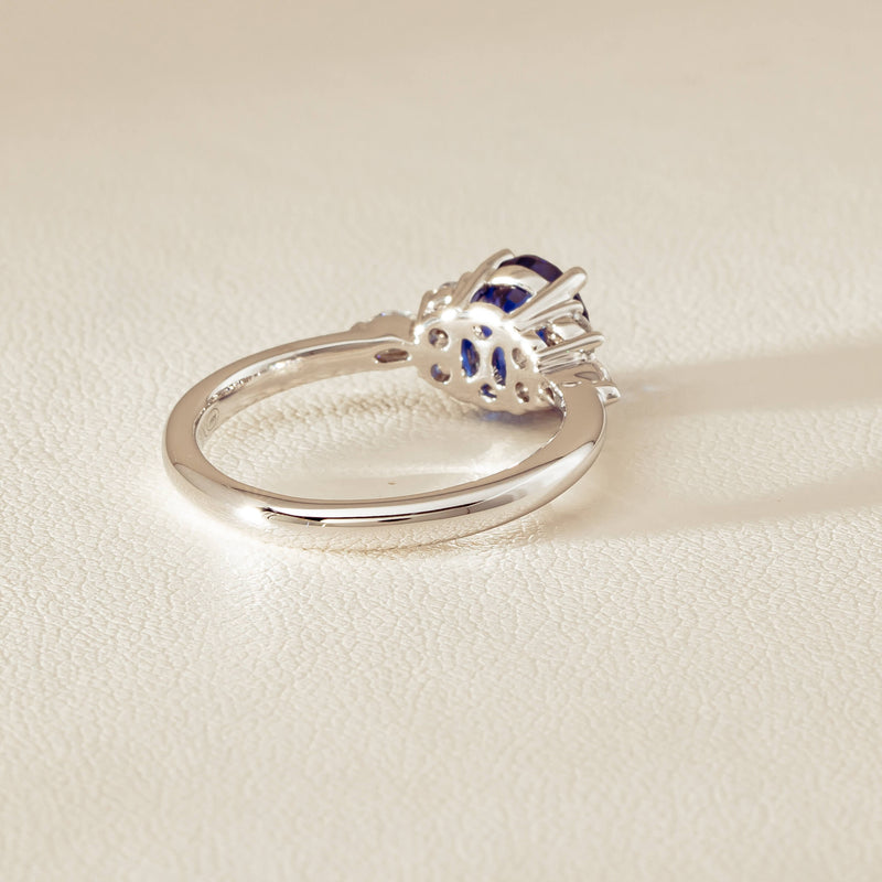 18ct White Gold 2.10ct Sapphire & Diamond Oriana Ring - Ring - Walker & Hall