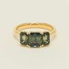 18ct Yellow Gold 3.69ct Green Sapphire Odyssey Ring