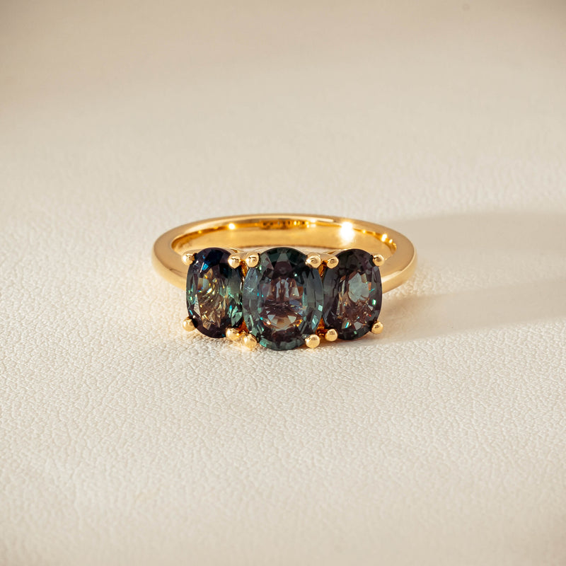 18ct Yellow Gold 3.60ct Green Sapphire Odyssey Ring - Ring - Walker & Hall