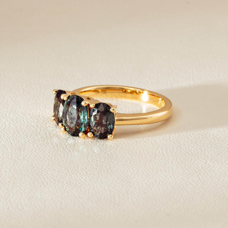 18ct Yellow Gold 3.60ct Green Sapphire Odyssey Ring - Ring - Walker & Hall