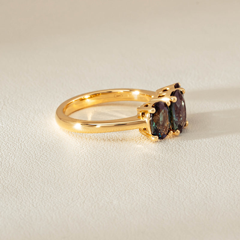 18ct Yellow Gold 3.60ct Green Sapphire Odyssey Ring - Ring - Walker & Hall