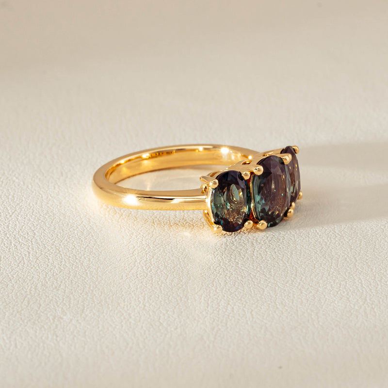 18ct Yellow Gold 3.60ct Green Sapphire Odyssey Ring - Ring - Walker & Hall