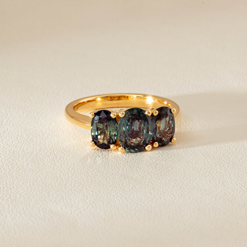 18ct Yellow Gold 3.60ct Green Sapphire Odyssey Ring - Ring - Walker & Hall