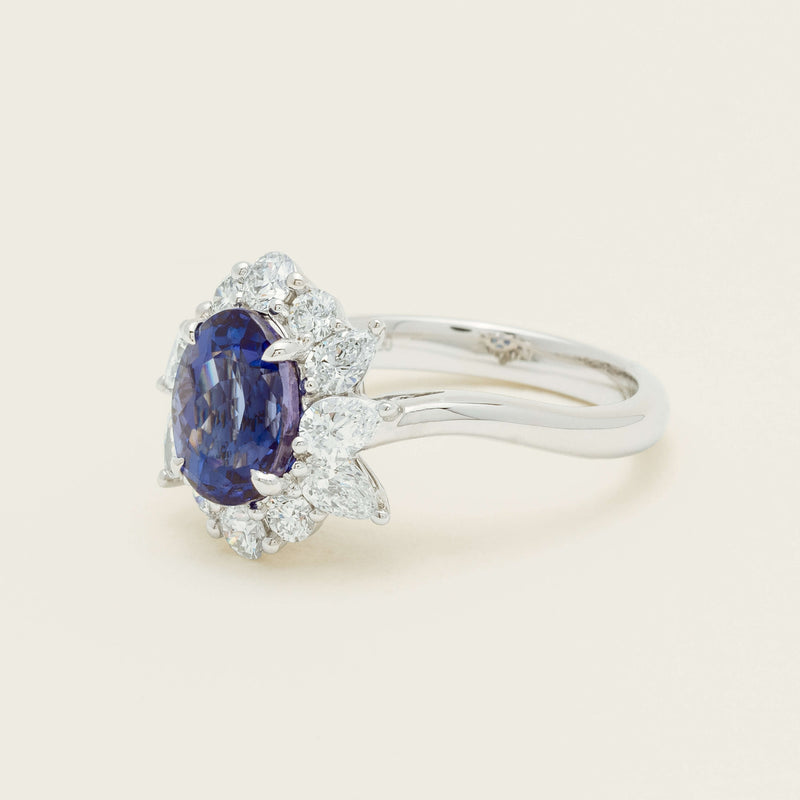 18ct White Gold 2.74ct Tanzanite & Diamond Seraphine Ring - Ring - Walker & Hall