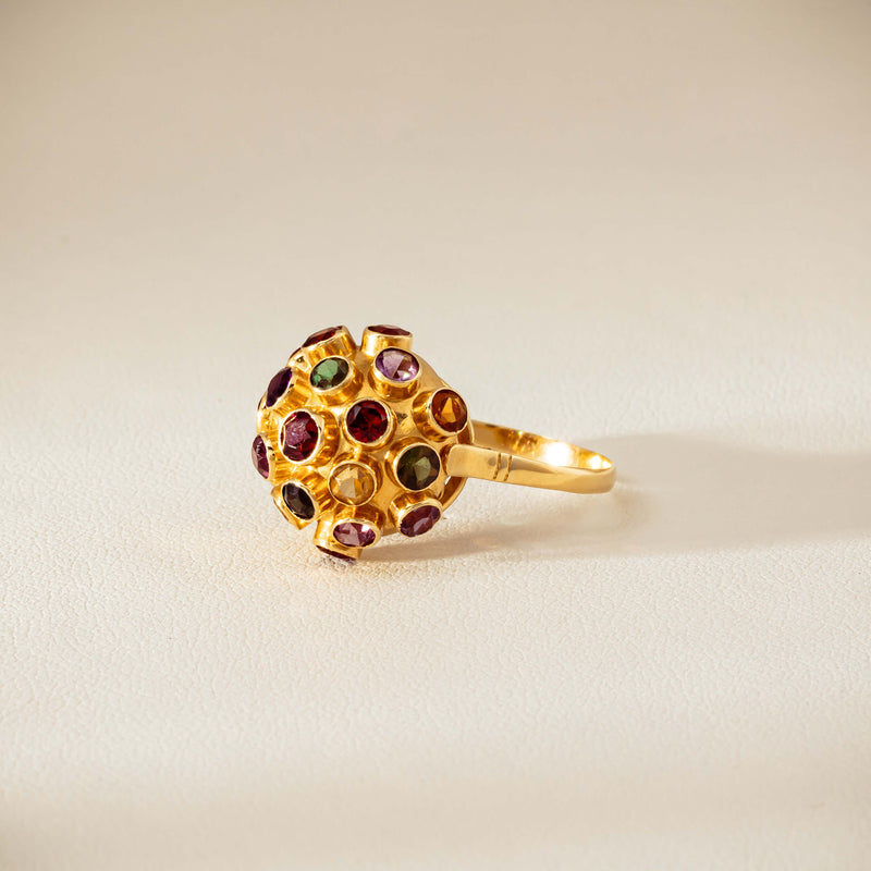 Vintage 18ct Yellow Gold Gem-Set Sputnik Ring - Ring - Walker & Hall