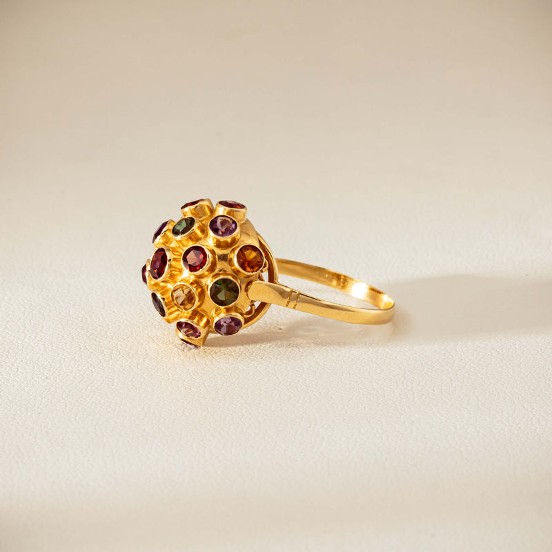 Vintage 18ct Yellow Gold Gem-Set Sputnik Ring - Ring - Walker & Hall