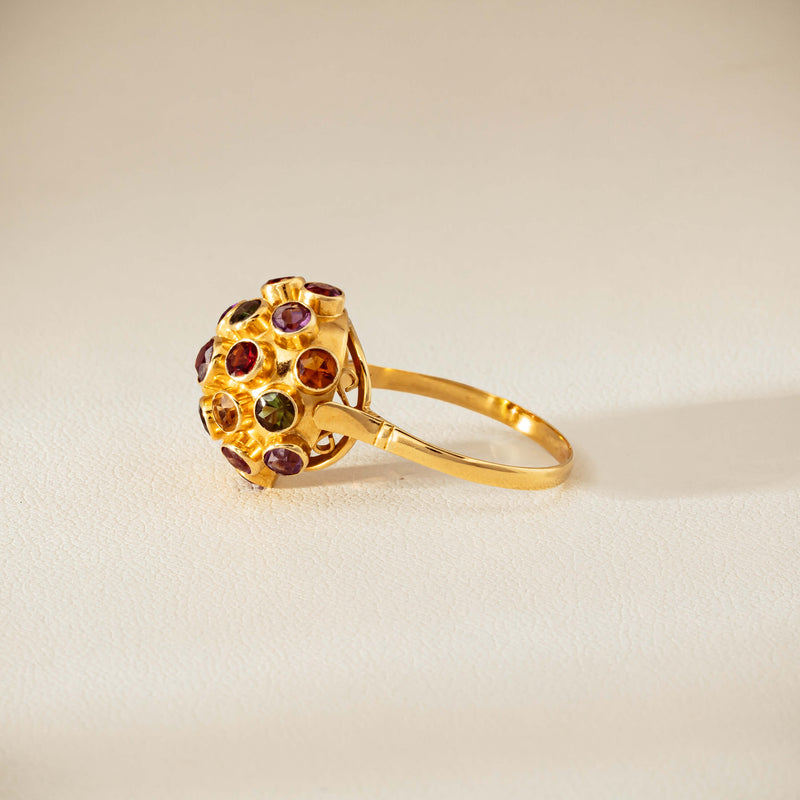 Vintage 18ct Yellow Gold Gem-Set Sputnik Ring - Ring - Walker & Hall